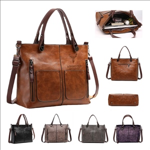 Large Leather Tote Shoulder Crossbody Bag